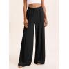 imageBTFBM Palazzo Pants for Women 2026 Spring Summer Casual Lounge Pants High Waist Flowy Trousers Baggy Wide Leg PantsBlack