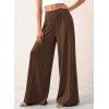 imageBTFBM Palazzo Pants for Women 2026 Spring Summer Casual Lounge Pants High Waist Flowy Trousers Baggy Wide Leg PantsBrown
