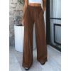 imageBTFBM Palazzo Pants for Women 2026 Spring Summer Casual Lounge Pants High Waist Flowy Trousers Baggy Wide Leg PantsBrown