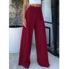 imageBTFBM Palazzo Pants for Women 2026 Spring Summer Casual Lounge Pants High Waist Flowy Trousers Baggy Wide Leg PantsBurgundy