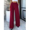 imageBTFBM Palazzo Pants for Women 2026 Spring Summer Casual Lounge Pants High Waist Flowy Trousers Baggy Wide Leg PantsBurgundy