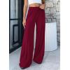 imageBTFBM Palazzo Pants for Women 2026 Spring Summer Casual Lounge Pants High Waist Flowy Trousers Baggy Wide Leg PantsBurgundy