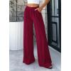 imageBTFBM Palazzo Pants for Women 2026 Spring Summer Casual Lounge Pants High Waist Flowy Trousers Baggy Wide Leg PantsBurgundy