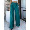 imageBTFBM Palazzo Pants for Women 2026 Spring Summer Casual Lounge Pants High Waist Flowy Trousers Baggy Wide Leg PantsLake Blue