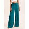 imageBTFBM Palazzo Pants for Women 2026 Spring Summer Casual Lounge Pants High Waist Flowy Trousers Baggy Wide Leg PantsLake Blue