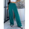imageBTFBM Palazzo Pants for Women 2026 Spring Summer Casual Lounge Pants High Waist Flowy Trousers Baggy Wide Leg PantsLake Blue