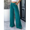 imageBTFBM Palazzo Pants for Women 2026 Spring Summer Casual Lounge Pants High Waist Flowy Trousers Baggy Wide Leg PantsLake Blue
