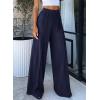 imageBTFBM Palazzo Pants for Women 2026 Spring Summer Casual Lounge Pants High Waist Flowy Trousers Baggy Wide Leg PantsNavy