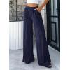 imageBTFBM Palazzo Pants for Women 2026 Spring Summer Casual Lounge Pants High Waist Flowy Trousers Baggy Wide Leg PantsNavy