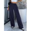 imageBTFBM Palazzo Pants for Women 2026 Spring Summer Casual Lounge Pants High Waist Flowy Trousers Baggy Wide Leg PantsNavy