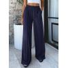 imageBTFBM Palazzo Pants for Women 2026 Spring Summer Casual Lounge Pants High Waist Flowy Trousers Baggy Wide Leg PantsNavy