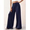 imageBTFBM Palazzo Pants for Women 2026 Spring Summer Casual Lounge Pants High Waist Flowy Trousers Baggy Wide Leg PantsNavy