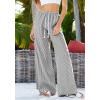 imageBTFBM Striped Wide Leg Pants for Women Spring Summer 2026 Drawstring Lounge PJ Beach Bottoms Casual Trousers PocketsBlack