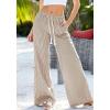 imageBTFBM Striped Wide Leg Pants for Women Spring Summer 2026 Drawstring Lounge PJ Beach Bottoms Casual Trousers PocketsBrown