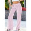 imageBTFBM Striped Wide Leg Pants for Women Spring Summer 2026 Drawstring Lounge PJ Beach Bottoms Casual Trousers PocketsLight Pink