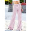 imageBTFBM Striped Wide Leg Pants for Women Spring Summer 2026 Drawstring Lounge PJ Beach Bottoms Casual Trousers PocketsLight Pink