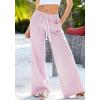 imageBTFBM Striped Wide Leg Pants for Women Spring Summer 2026 Drawstring Lounge PJ Beach Bottoms Casual Trousers PocketsLight Pink