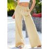 imageBTFBM Striped Wide Leg Pants for Women Spring Summer 2026 Drawstring Lounge PJ Beach Bottoms Casual Trousers PocketsYellow