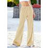 imageBTFBM Striped Wide Leg Pants for Women Spring Summer 2026 Drawstring Lounge PJ Beach Bottoms Casual Trousers PocketsYellow
