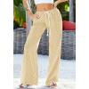 imageBTFBM Striped Wide Leg Pants for Women Spring Summer 2026 Drawstring Lounge PJ Beach Bottoms Casual Trousers PocketsYellow