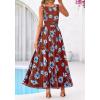 imageBTFBM Summer Dresses for Women 2026 Floral Maxi Dress Sleeveless Mesh Flowy Long Sundress Beach Vacation Clothes PocketsBrown Blue Flower
