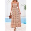imageBTFBM Summer Dresses for Women 2026 Sleeveless Spaghetti Strap High Waist Boho Beach Vacation Clothes Spring Maxi DressApricot Geometry