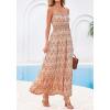 imageBTFBM Summer Dresses for Women 2026 Sleeveless Spaghetti Strap High Waist Boho Beach Vacation Clothes Spring Maxi DressApricot Geometry