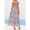 imageBTFBM Summer Dresses for Women 2026 Sleeveless Spaghetti Strap High Waist Boho Beach Vacation Clothes Spring Maxi DressBlue Geometry
