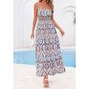 imageBTFBM Summer Dresses for Women 2026 Sleeveless Spaghetti Strap High Waist Boho Beach Vacation Clothes Spring Maxi DressBlue Geometry