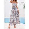imageBTFBM Summer Dresses for Women 2026 Sleeveless Spaghetti Strap High Waist Boho Beach Vacation Clothes Spring Maxi DressBlue Geometry