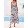 imageBTFBM Summer Dresses for Women 2026 Sleeveless Spaghetti Strap High Waist Boho Beach Vacation Clothes Spring Maxi DressBlue Geometry