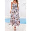 imageBTFBM Summer Dresses for Women 2026 Sleeveless Spaghetti Strap High Waist Boho Beach Vacation Clothes Spring Maxi DressBlue Geometry