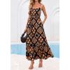 imageBTFBM Summer Dresses for Women 2026 Sleeveless Spaghetti Strap High Waist Boho Beach Vacation Clothes Spring Maxi DressFloral Black Multicolored