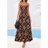 imageBTFBM Summer Dresses for Women 2026 Sleeveless Spaghetti Strap High Waist Boho Beach Vacation Clothes Spring Maxi DressFloral Black Multicolored