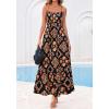 imageBTFBM Summer Dresses for Women 2026 Sleeveless Spaghetti Strap High Waist Boho Beach Vacation Clothes Spring Maxi DressFloral Black Multicolored