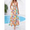 imageBTFBM Summer Dresses for Women 2026 Sleeveless Spaghetti Strap High Waist Boho Beach Vacation Clothes Spring Maxi DressFloral Plaid Multicolored