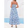 imageBTFBM Summer Dresses for Women 2026 Sleeveless Spaghetti Strap High Waist Boho Beach Vacation Clothes Spring Maxi DressFloral White Blue