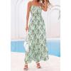 imageBTFBM Summer Dresses for Women 2026 Sleeveless Spaghetti Strap High Waist Boho Beach Vacation Clothes Spring Maxi DressFloral White Green