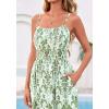 imageBTFBM Summer Dresses for Women 2026 Sleeveless Spaghetti Strap High Waist Boho Beach Vacation Clothes Spring Maxi DressFloral White Green