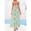 imageBTFBM Summer Dresses for Women 2026 Sleeveless Spaghetti Strap High Waist Boho Beach Vacation Clothes Spring Maxi DressFloral White Green