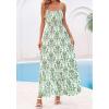 imageBTFBM Summer Dresses for Women 2026 Sleeveless Spaghetti Strap High Waist Boho Beach Vacation Clothes Spring Maxi DressFloral White Green