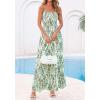 imageBTFBM Summer Dresses for Women 2026 Sleeveless Spaghetti Strap High Waist Boho Beach Vacation Clothes Spring Maxi DressFloral White Green