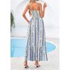 imageBTFBM Summer Dresses for Women 2026 Sleeveless Spaghetti Strap High Waist Boho Beach Vacation Clothes Spring Maxi DressPrint Blue Apricot