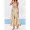 imageBTFBM Summer Dresses for Women 2026 Sleeveless Spaghetti Strap High Waist Boho Beach Vacation Clothes Spring Maxi DressPrint Green Yellow