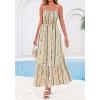 imageBTFBM Summer Dresses for Women 2026 Sleeveless Spaghetti Strap High Waist Boho Beach Vacation Clothes Spring Maxi DressPrint Green Yellow