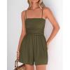 imageBTFBM Summer Rompers For Women 2026 Casual One Piece Spaghetti Strap Sleeveless Shorts Jumpsuit Beach Vacation OutfitsArmy Green