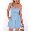 imageBTFBM Summer Rompers For Women 2026 Casual One Piece Spaghetti Strap Sleeveless Shorts Jumpsuit Beach Vacation OutfitsBlue