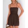 imageBTFBM Summer Rompers For Women 2026 Casual One Piece Spaghetti Strap Sleeveless Shorts Jumpsuit Beach Vacation OutfitsBrown