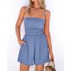 imageBTFBM Summer Rompers For Women 2026 Casual One Piece Spaghetti Strap Sleeveless Shorts Jumpsuit Beach Vacation OutfitsDark Blue