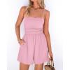 imageBTFBM Summer Rompers For Women 2026 Casual One Piece Spaghetti Strap Sleeveless Shorts Jumpsuit Beach Vacation OutfitsPink